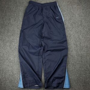 Vintage 90s Y2K Nike Nylon Track Pants Mens Medium Baggy Lined Ankle Zip Warm Up
